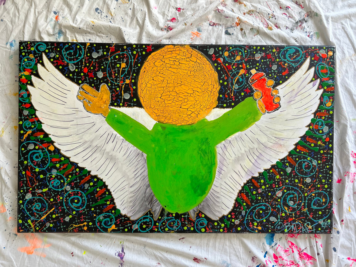 Street Angel - Hand-Painted Canvas 🕊️🎨